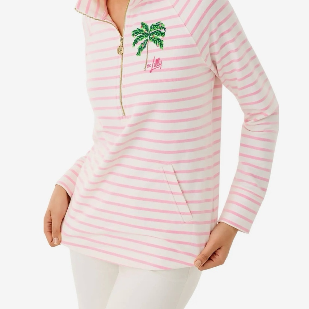 Brand New Lilly Pulitzer Skipper Popover in Holiday Palm Tree Embellishment , XL
